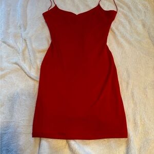 Windsor Red Spaghetti Strap Mini Cocktail Dress